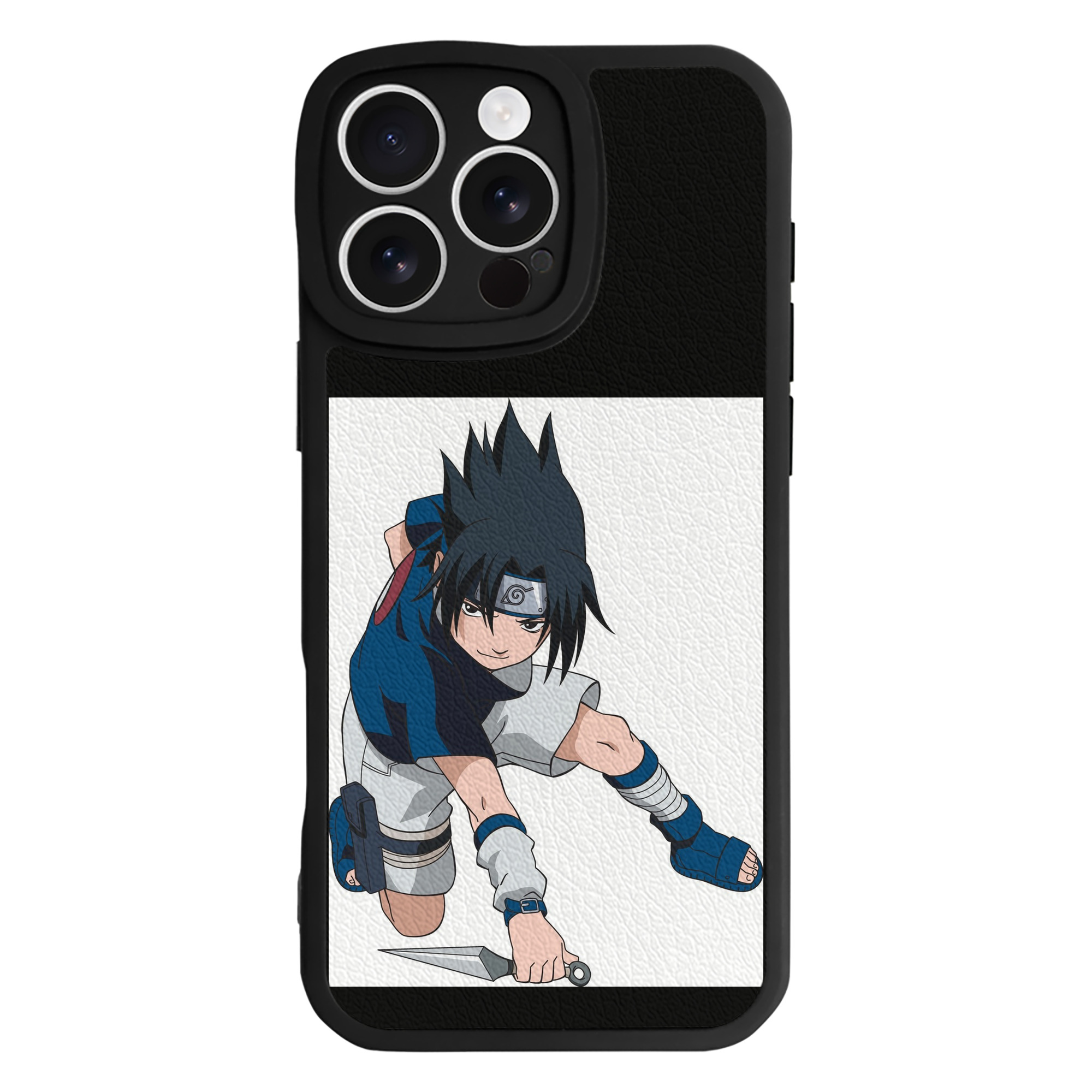 （画像用） NARUTO -ナルト- うちは サスケ Uchiha Sasuke 【iPhone 16シリーズ対応】シリコンスマホケース（レザー調） 材質：シリコン